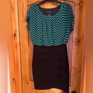 Black and green casual dress